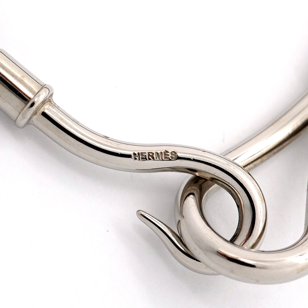 【6jib0122】エルメス ブレスレット ジャンボフック メタル レザー シルバー ブラウン【中古】レディース