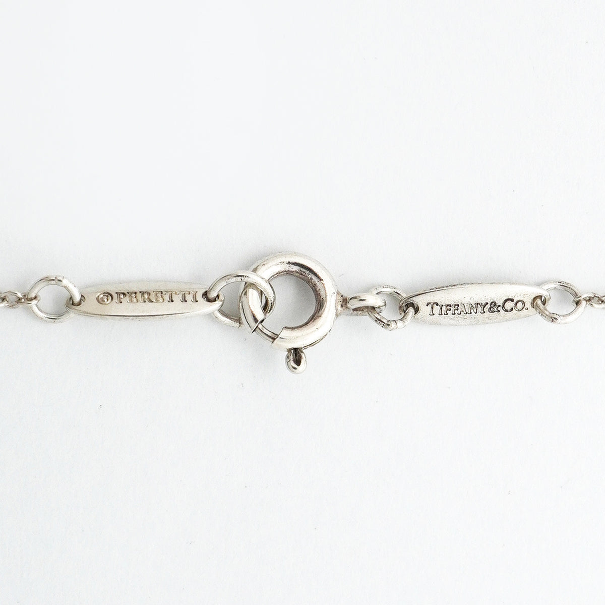 【6jib0145】ティファニー ネックレス オープンハート シルバー925 ピンクサファイア【中古】レディース