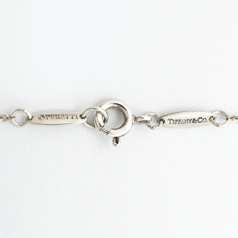 【6jib0145】ティファニー ネックレス オープンハート シルバー925 ピンクサファイア【中古】レディース