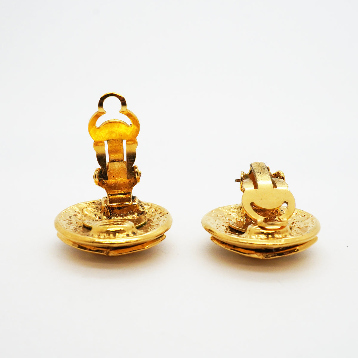 【6jib0162】シャネル イヤリング ヴィンテージ ココマーク 丸型 サークル GPメッキ ゴールド【中古】レディース