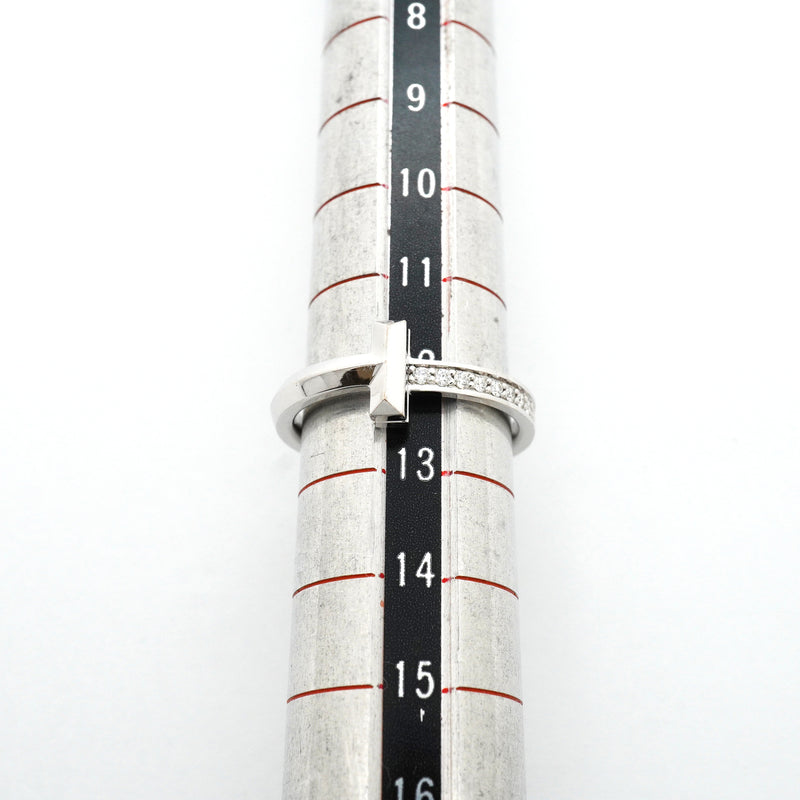 【6jib0163】ティファニー リング Tワン K18WG ホワイトゴールド ダイヤモンド 0.08ct 12号【中古】レディース