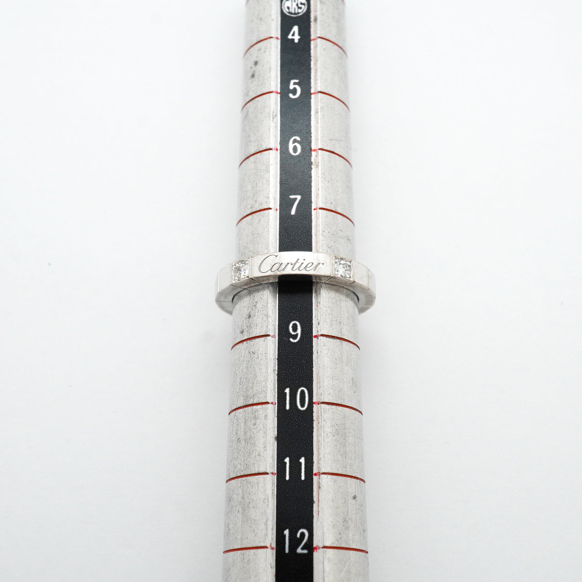 【6jib0169】カルティエ リング ラニエール 2PD K18WG ホワイトゴールド ダイヤモンド ＃48【中古】レディース