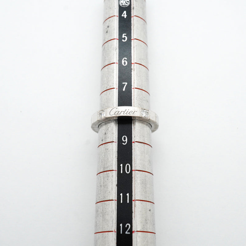 【6jib0169】カルティエ リング ラニエール 2PD K18WG ホワイトゴールド ダイヤモンド ＃48【中古】レディース