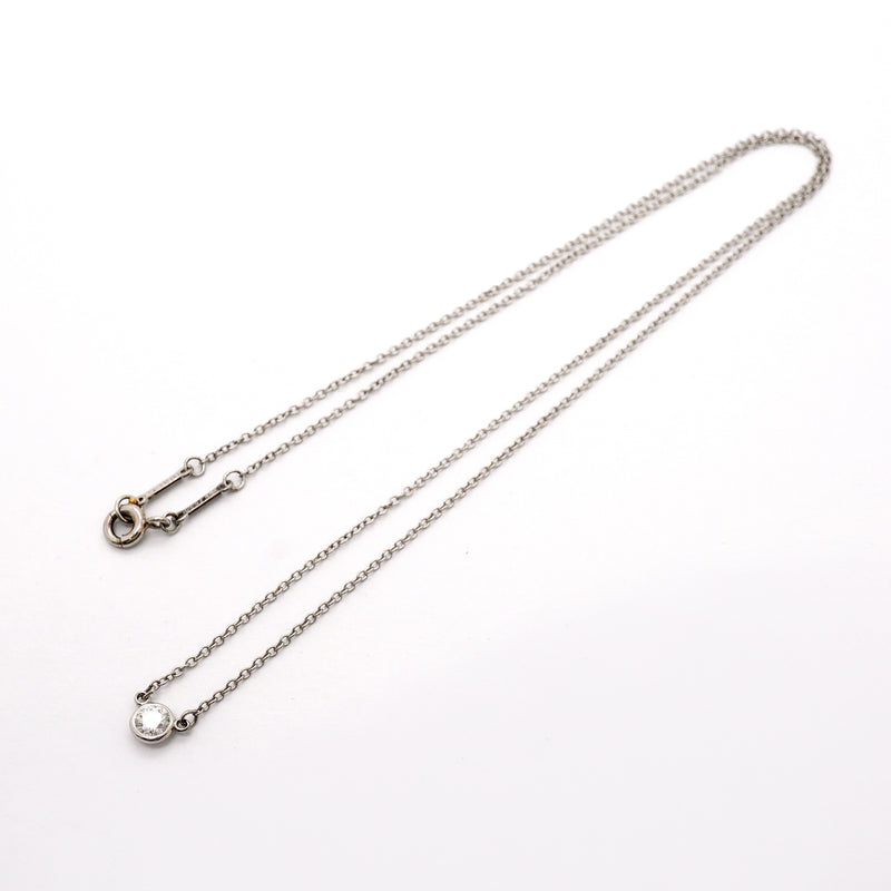 【6jib0175】ティファニー ネックレス バイザヤード 1PD Pt950 プラチナ ダイヤモンド【中古】レディース