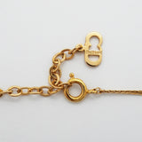 【6jib0182】クリスチャンディオール ネックレス GPメッキ ラインストーン ゴールド【中古】レディース