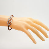【6jib0185】エルメス ブレスレット アタメ メタル レザー シルバー【中古】レディース