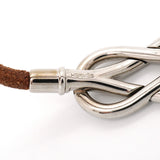 【6jib0185】エルメス ブレスレット アタメ メタル レザー シルバー【中古】レディース