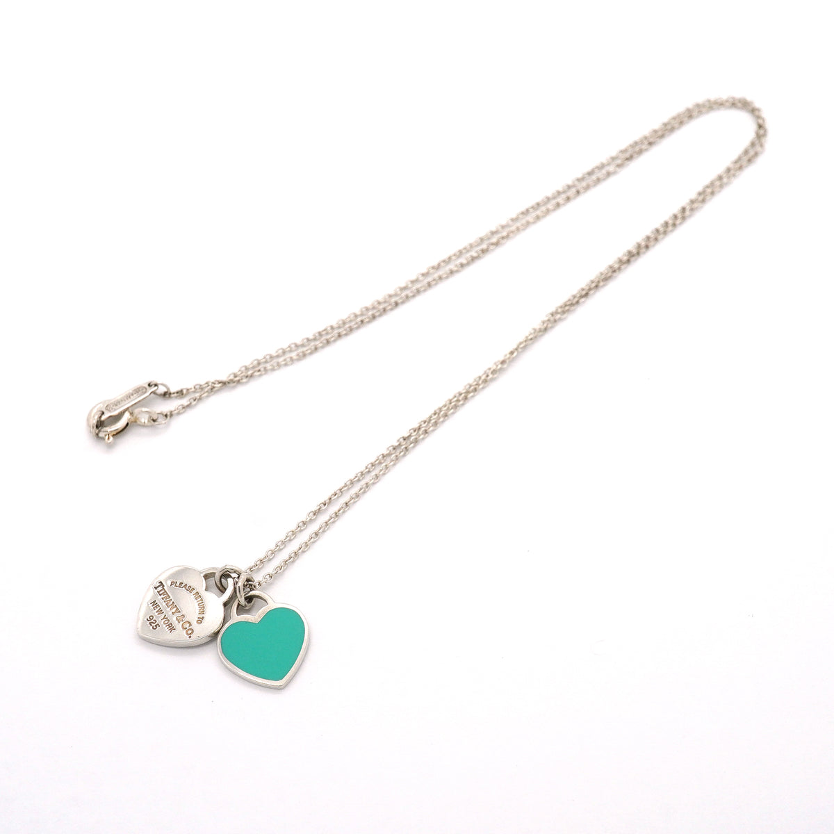【6jib0186】ティファニー ネックレス ダブルリターントゥハート シルバー925 ブルー【中古】レディース