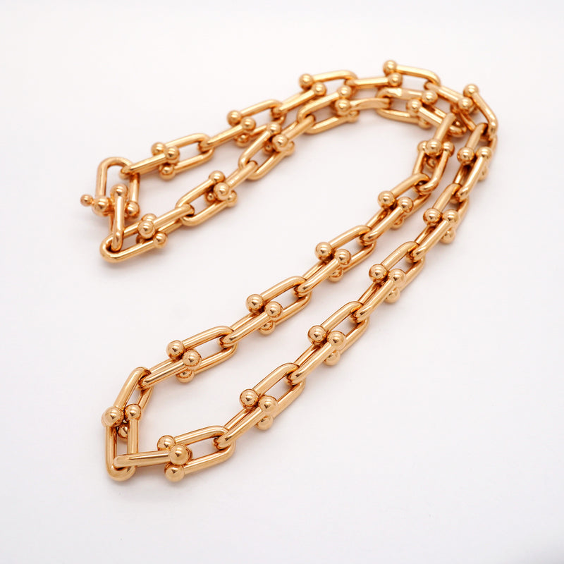 【6jib0201】ティファニー ネックレス ハードウェア/ミディアムリンク K18PG ピンクゴールド【中古】レディース
