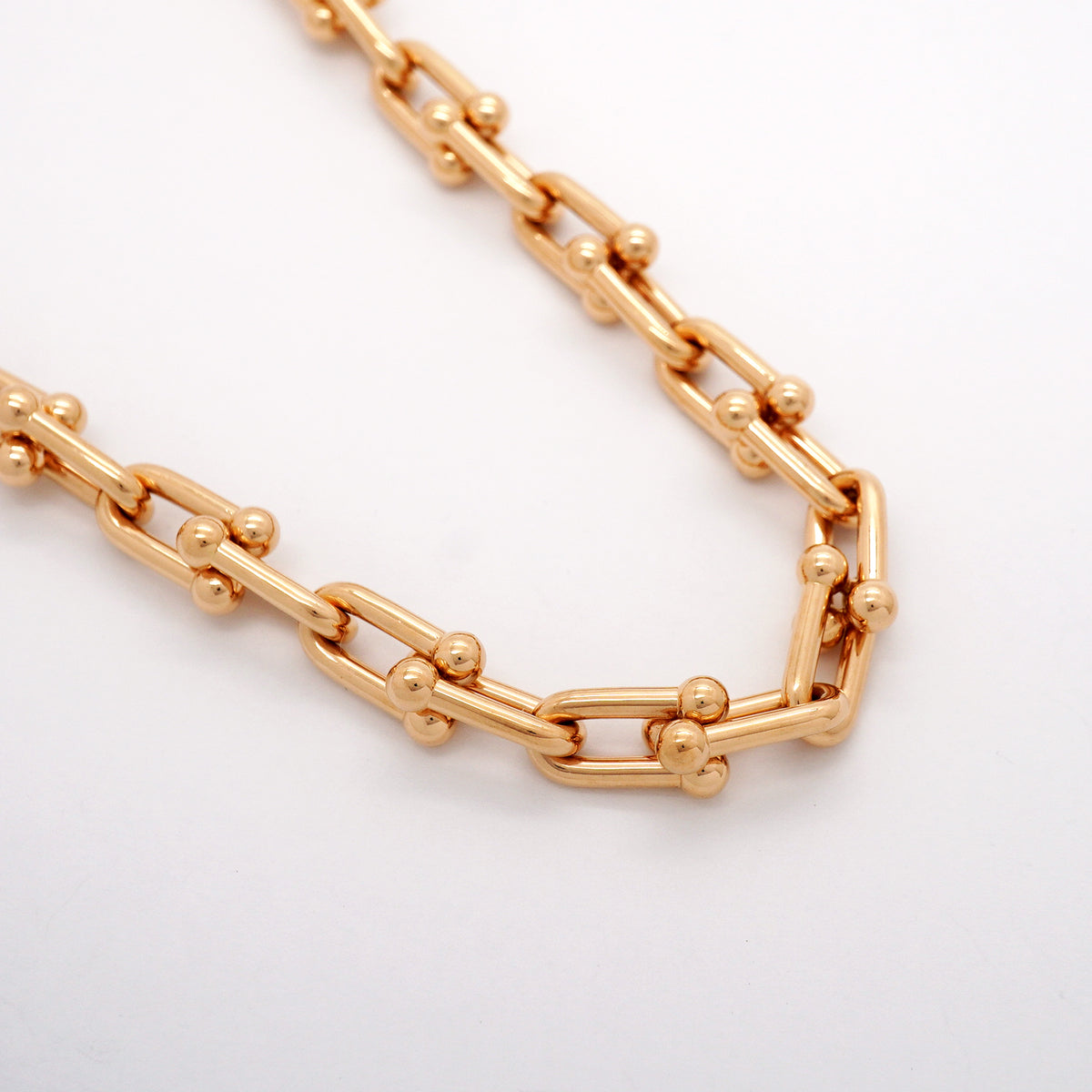 【6jib0201】ティファニー ネックレス ハードウェア/ミディアムリンク K18PG ピンクゴールド【中古】レディース