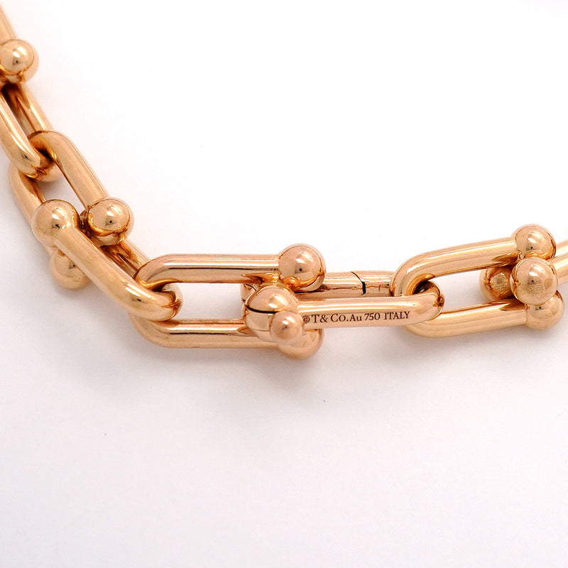 【6jib0201】ティファニー ネックレス ハードウェア/ミディアムリンク K18PG ピンクゴールド【中古】レディース