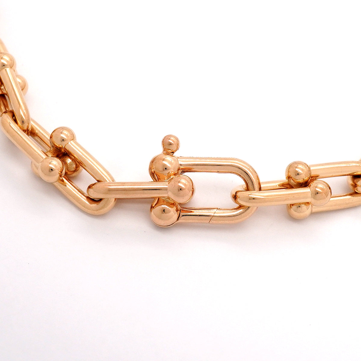 【6jib0201】ティファニー ネックレス ハードウェア/ミディアムリンク K18PG ピンクゴールド【中古】レディース