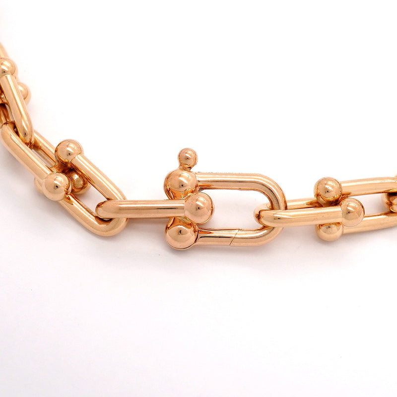 【6jib0201】ティファニー ネックレス ハードウェア/ミディアムリンク K18PG ピンクゴールド【中古】レディース