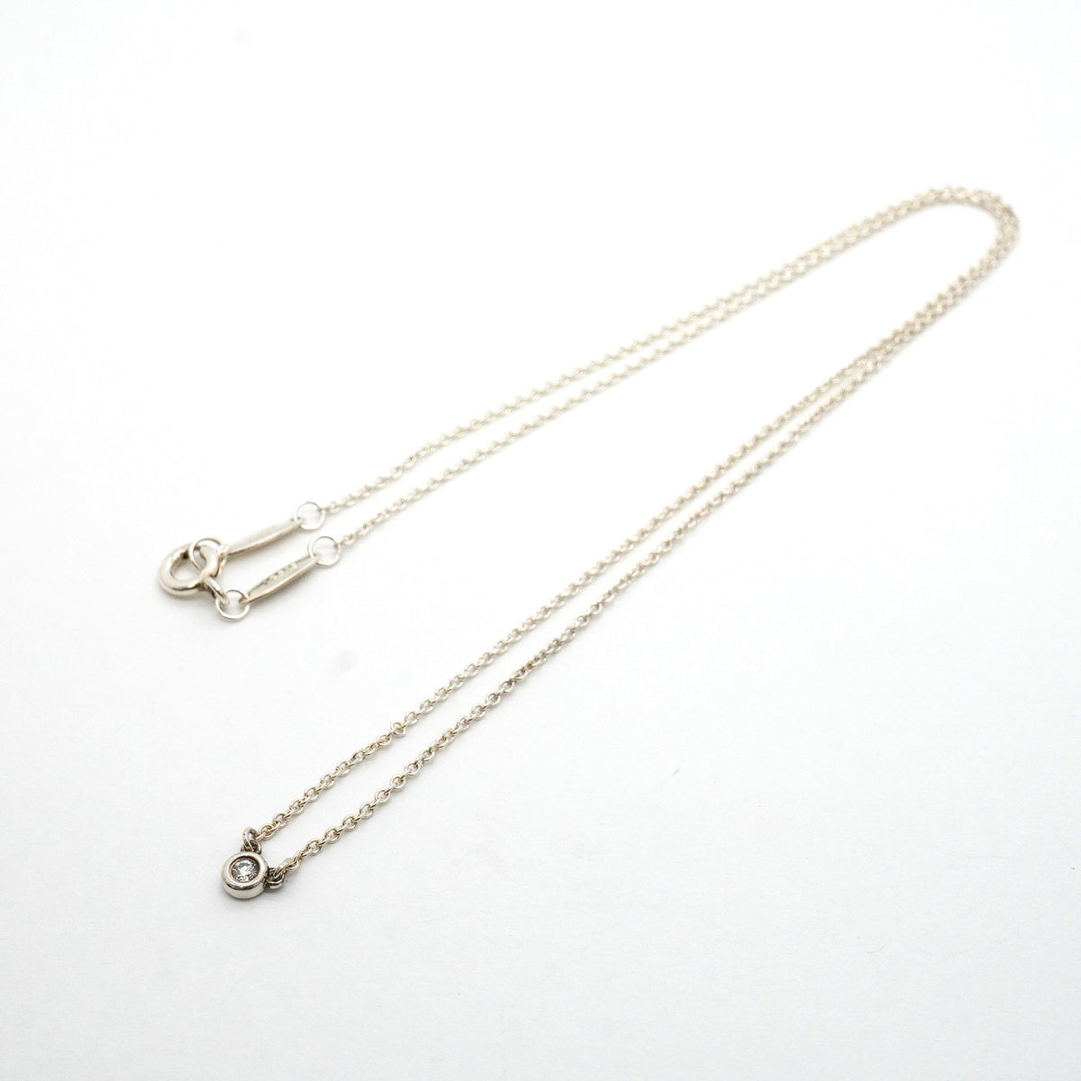 【6jib0203】ティファニー ネックレス バイザヤード 1PD シルバー925 ダイヤモンド【中古】レディース