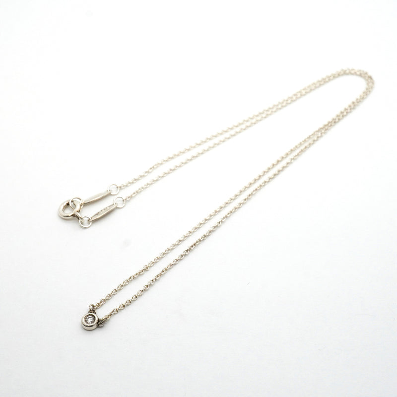 【6jib0203】ティファニー ネックレス バイザヤード 1PD シルバー925 ダイヤモンド【中古】レディース
