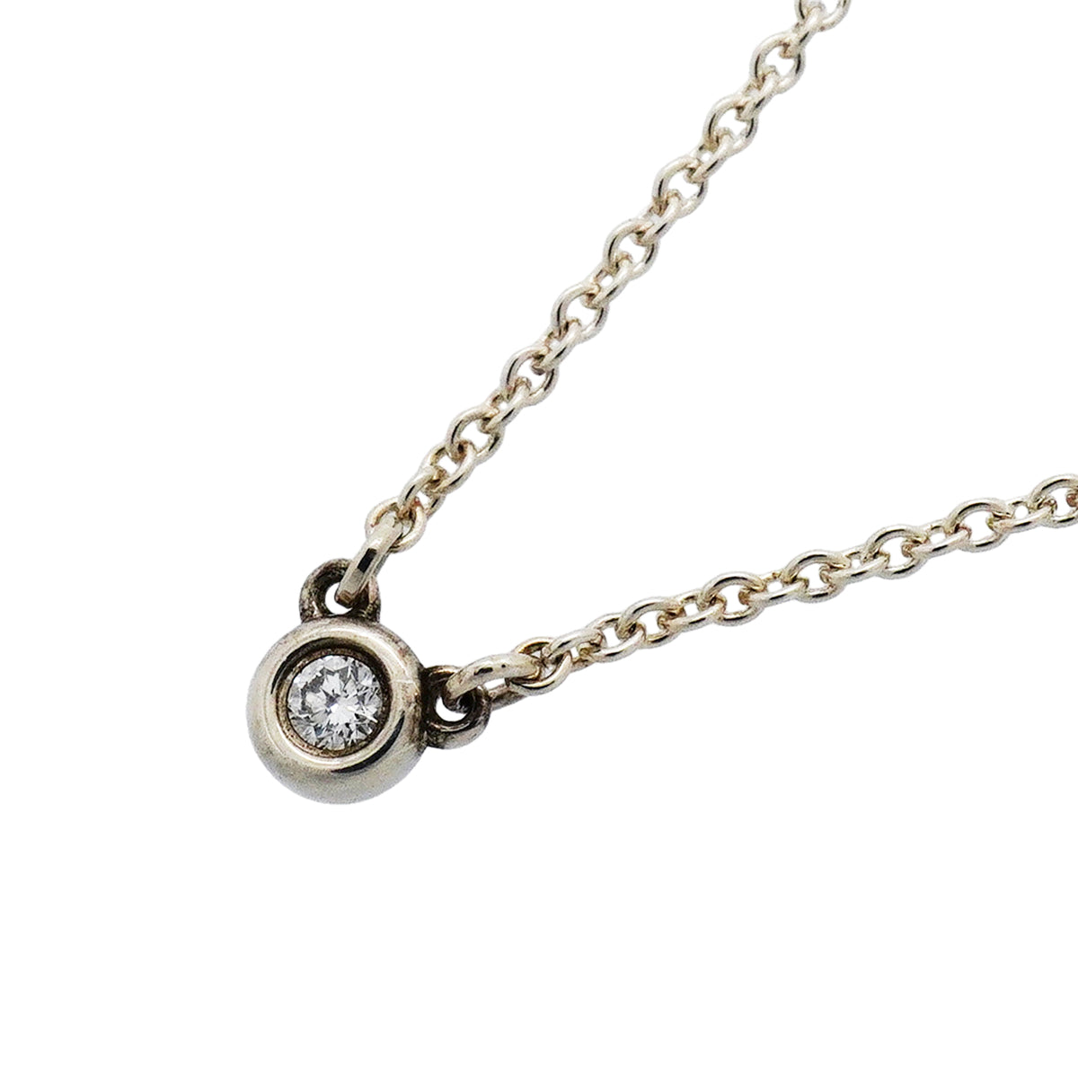 【6jib0203】ティファニー ネックレス バイザヤード 1PD シルバー925 ダイヤモンド【中古】レディース