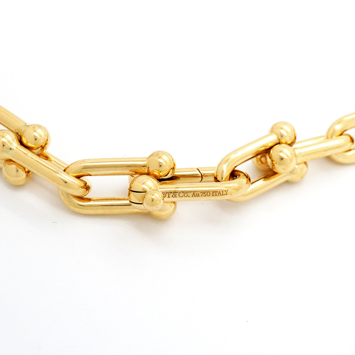 【6jib0211】ティファニー ネックレス ハードウェア/ミディアムリンク K18YG イエローゴールド【中古】メンズ レディース ユニセックス