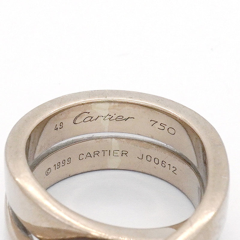 【6jib0217】カルティエ リング エスプリドパリ K18WG ホワイトゴールド ＃49【中古】レディース