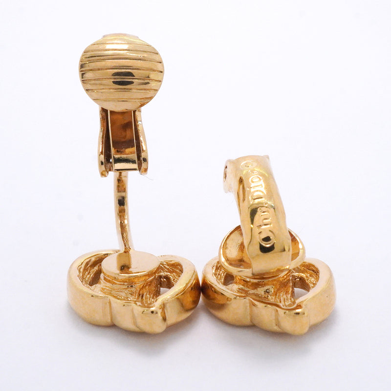 【6jib0222】クリスチャンディオール イヤリング CDロゴ GPメッキ ゴールド【中古】レディース