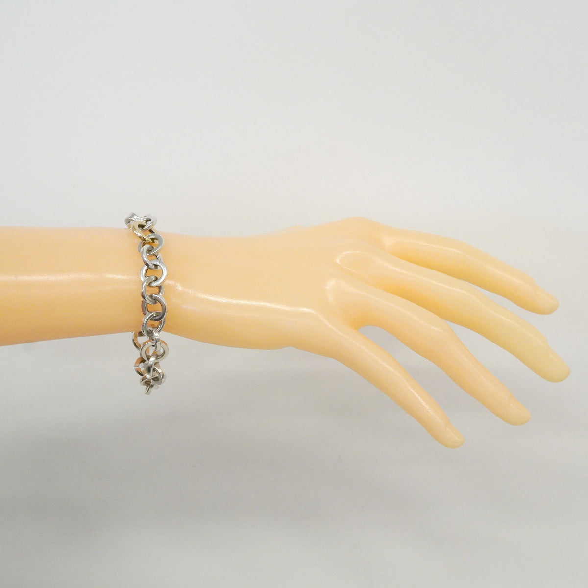 【6jib0224】ティファニー ブレスレット サークルリンク K18YG イエローゴールド シルバー925【中古】レディース