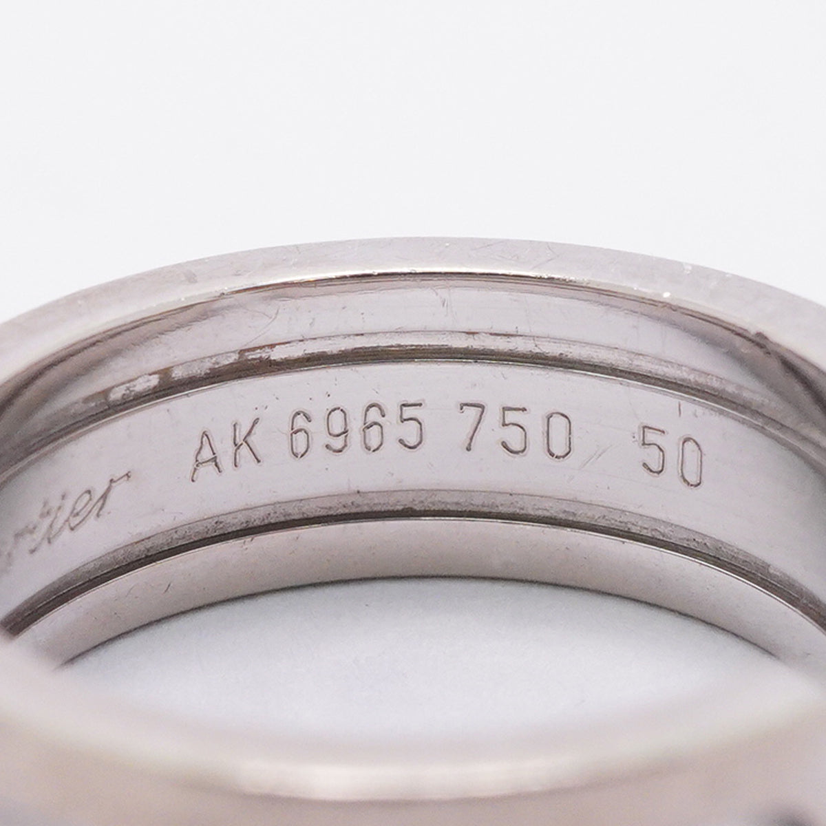 【6jib0226】カルティエ リング C2 K18WG ホワイトゴールド ＃50【中古】レディース