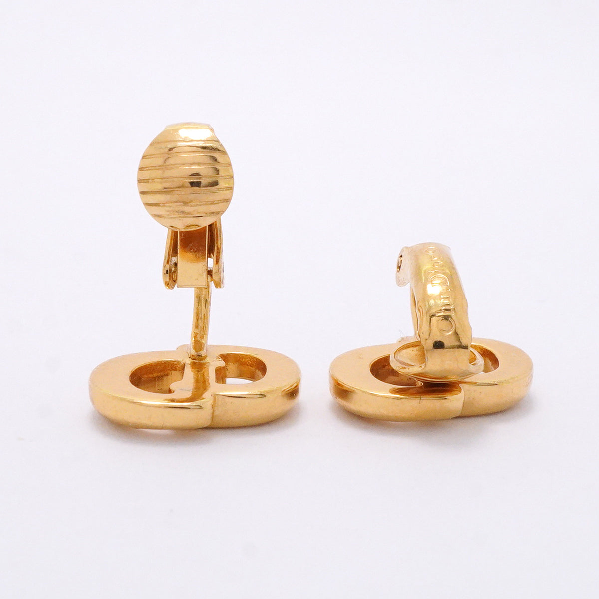 【6jib0230】クリスチャンディオール イヤリング CDロゴ GPメッキ ゴールド【中古】レディース