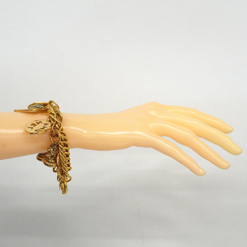 【6jib0240】シャネル ブレスレット ヴィンテージ ココマーク シャネルロゴ GPメッキ ゴールド【中古】レディース