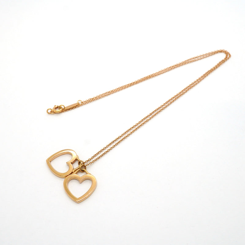 【6jib0256】ティファニー ネックレス センチメンタル/ダブルハート K18PG ピンクゴールド【中古】レディース