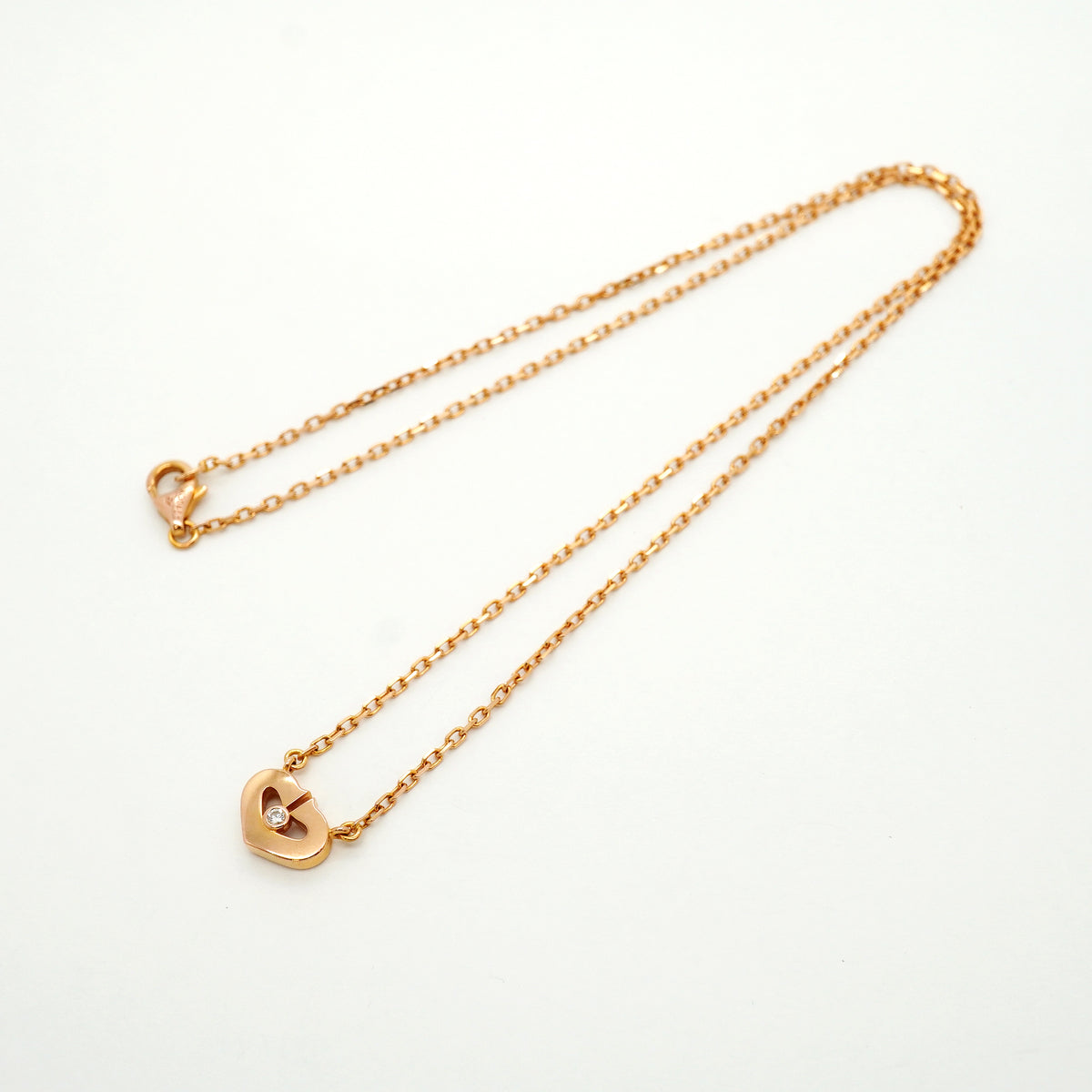 【6jib0257】カルティエ ネックレス Cハート 1PD K18PG ピンクゴールド ダイヤモンド【中古】レディース