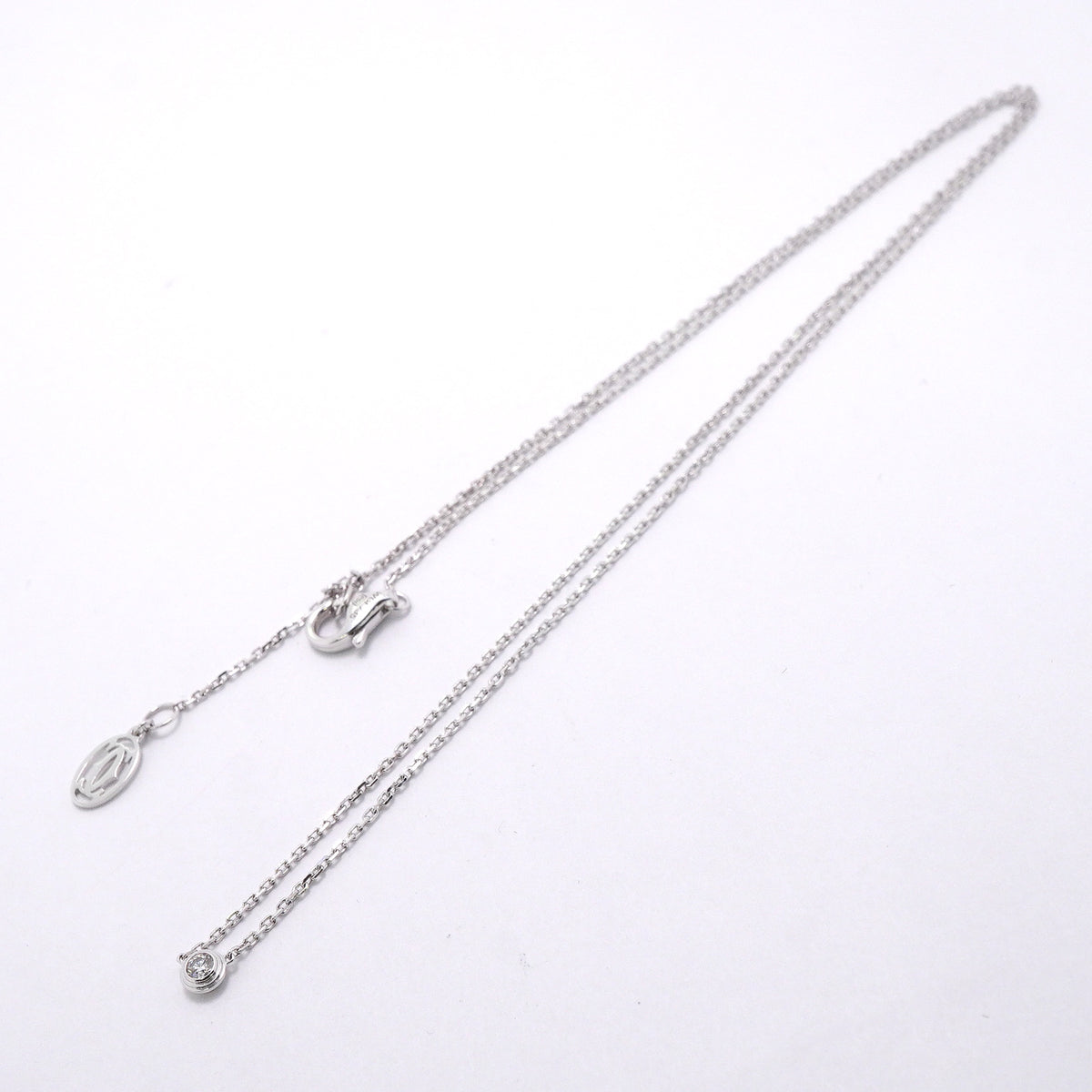 【6jib0263】カルティエ ネックレス ダムール XS/1PD K18WG ホワイトゴールド ダイヤモンド【中古】レディース