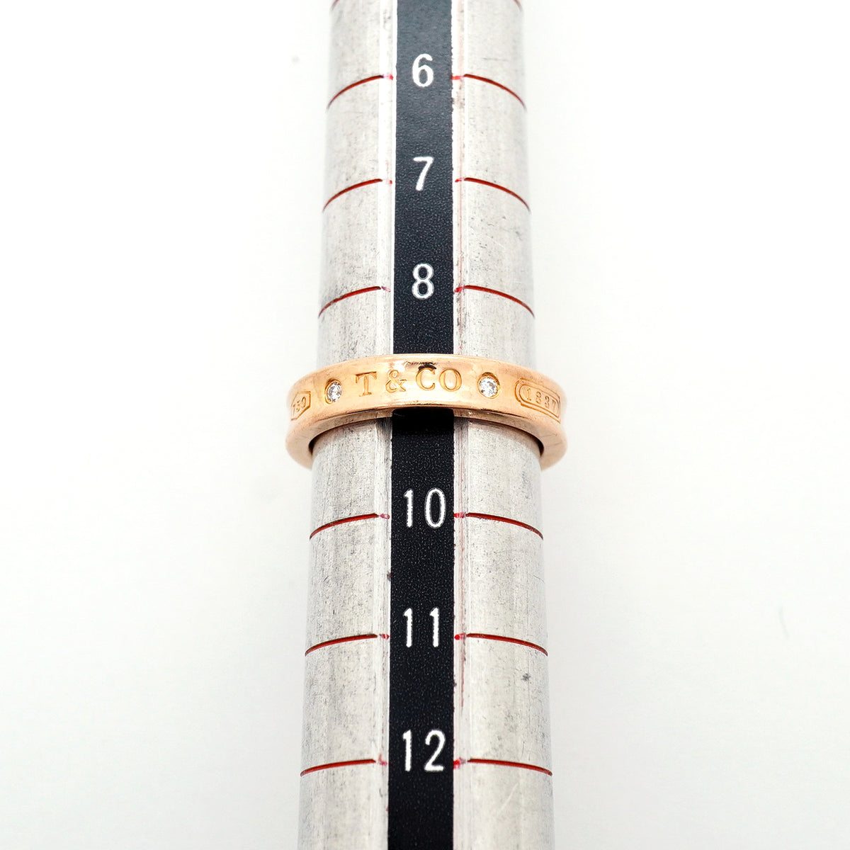 【6jib0266】ティファニー リング ナロー 2PD K18PG ピンクゴールド ダイヤモンド 9号【中古】レディース