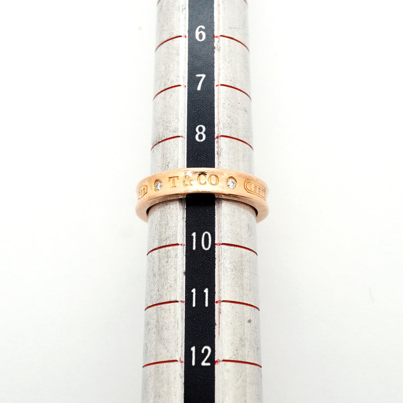 【6jib0266】ティファニー リング ナロー 2PD K18PG ピンクゴールド ダイヤモンド 9号【中古】レディース