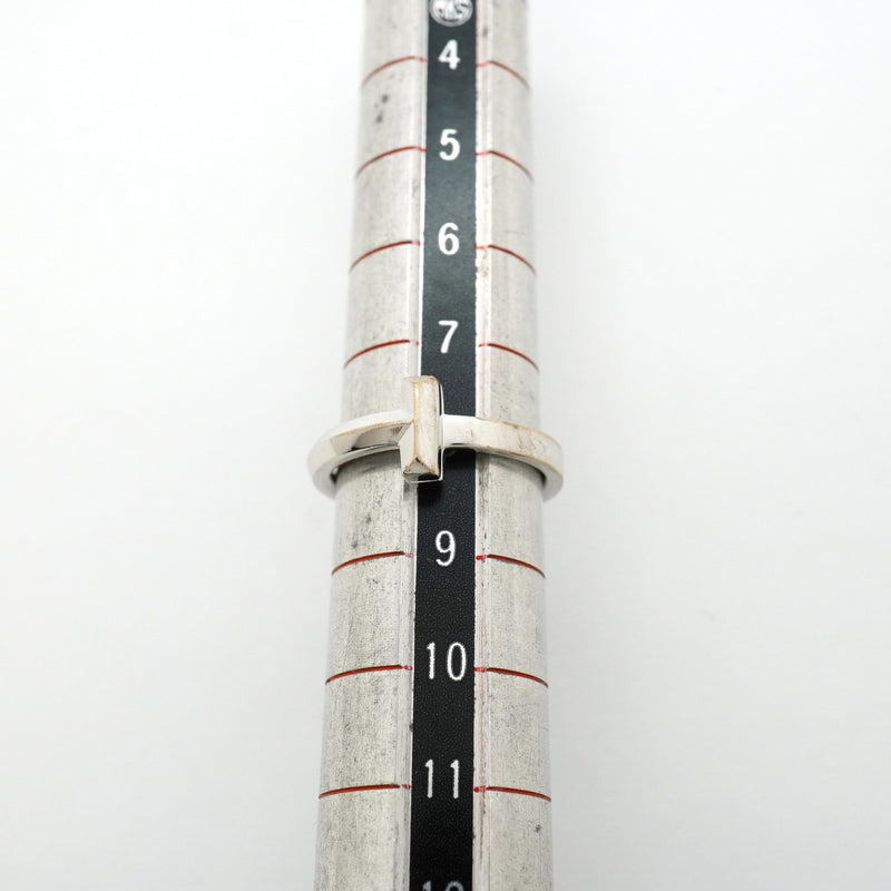 【6jib0280-e】ティファニー リング Tワン K18WG ホワイトゴールド 8号【中古】レディース