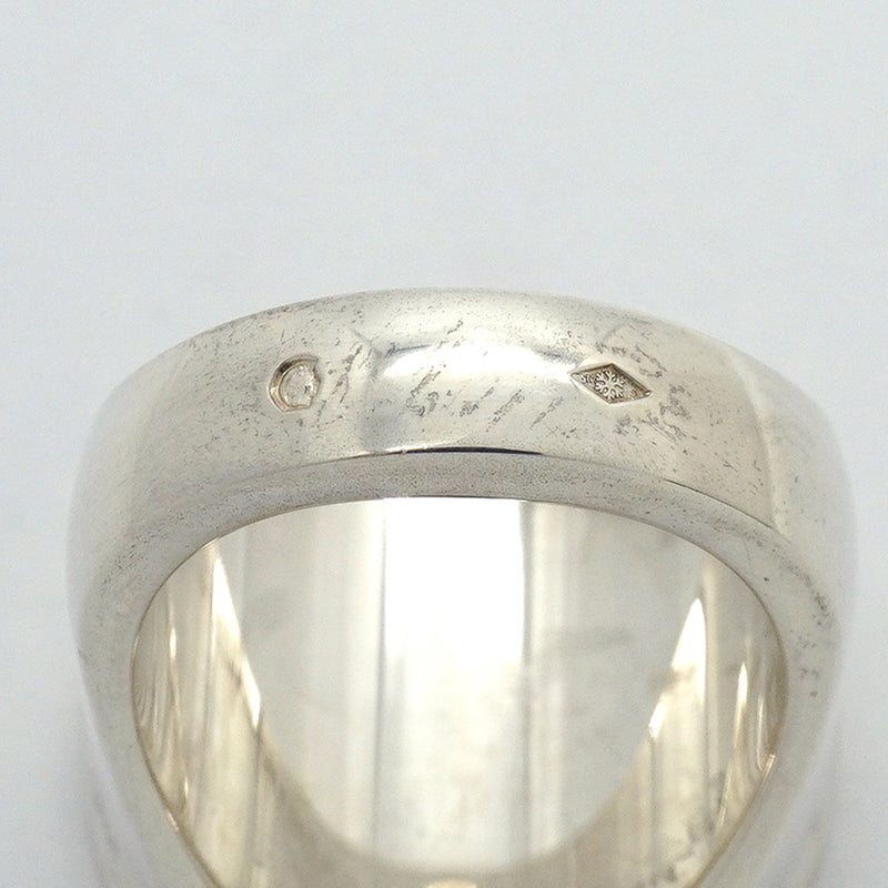 【6jib0288】エルメス リング シグネット 丸型 サークル シルバー925 ブラウン ＃50【中古】レディース