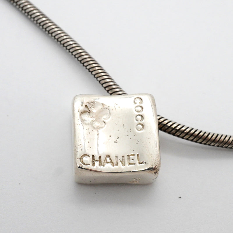 【6jib0311】シャネル ネックレス シャネルロゴ カメリア シルバー925【中古】レディース