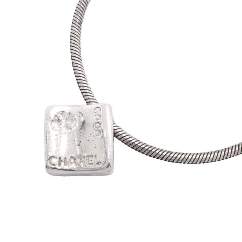 【6jib0311】シャネル ネックレス シャネルロゴ カメリア シルバー925【中古】レディース
