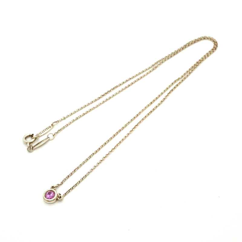 【6jib0312】ティファニー ネックレス バイザヤード シルバー925 ピンクサファイア【中古】レディース