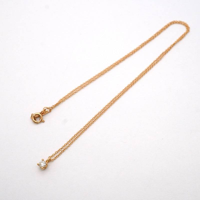 【6jib0315】ティファニー ネックレス ソリティア 1PD K18PG ピンクゴールド ダイヤモンド【中古】レディース