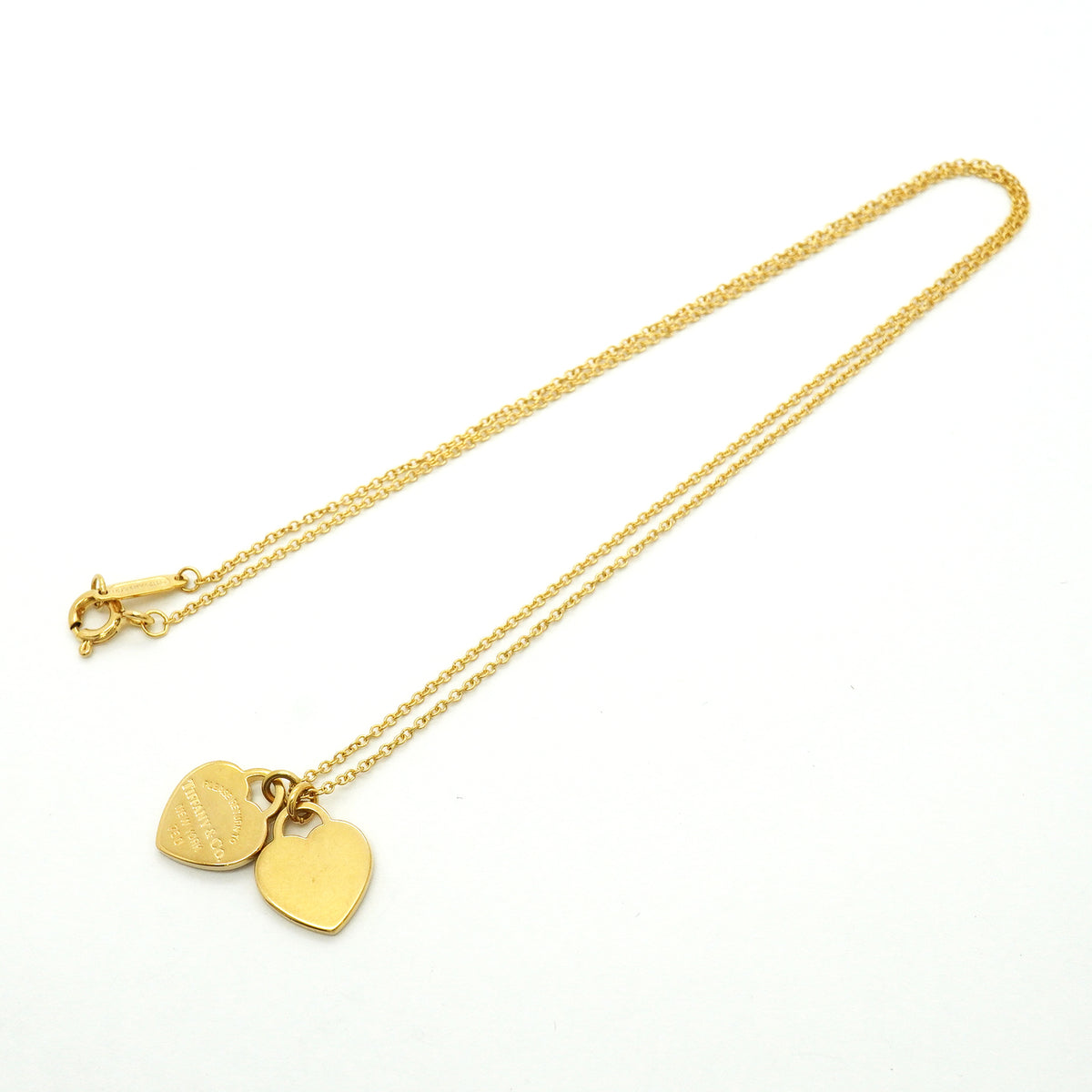 【6jib0316】ティファニー ネックレス ダブルリターントゥハート K18YG イエローゴールド【中古】レディース