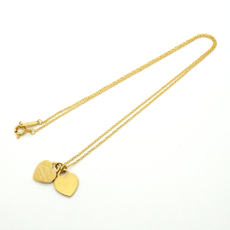 【6jib0316】ティファニー ネックレス ダブルリターントゥハート K18YG イエローゴールド【中古】レディース