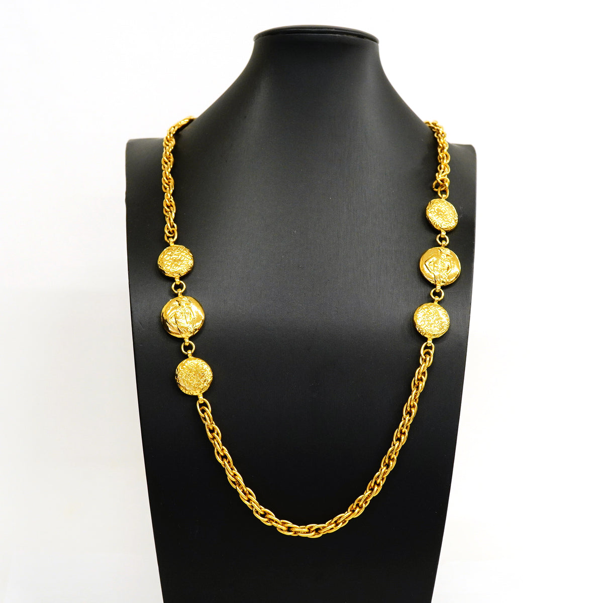 【6jib0321】シャネル ネックレス ヴィンテージ シャネルロゴ マドモアゼル GPメッキ ゴールド【中古】レディース