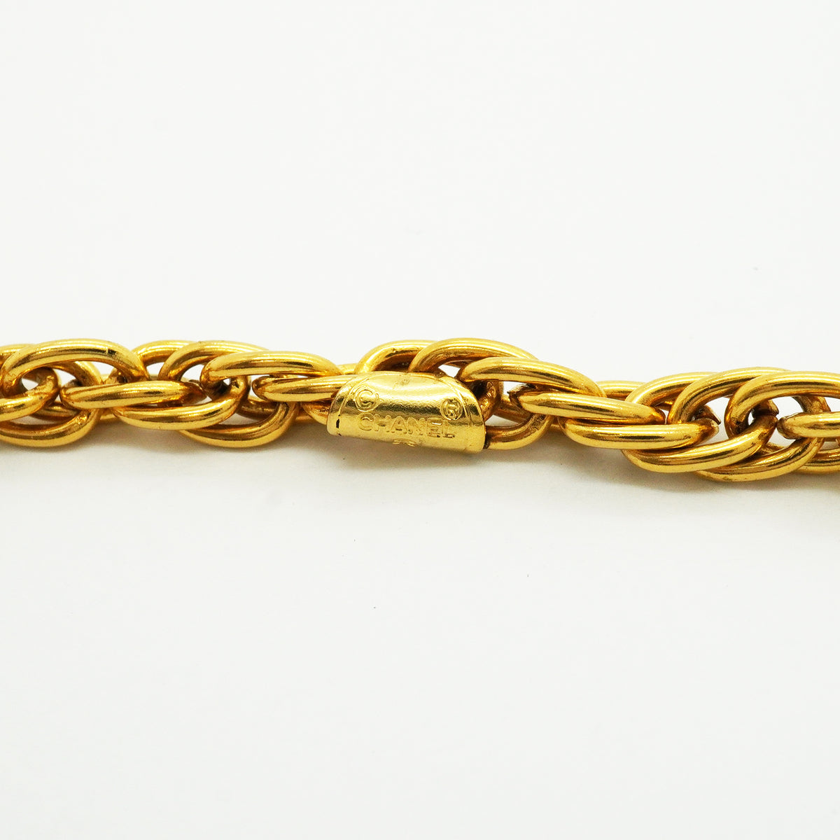 【6jib0321】シャネル ネックレス ヴィンテージ シャネルロゴ マドモアゼル GPメッキ ゴールド【中古】レディース