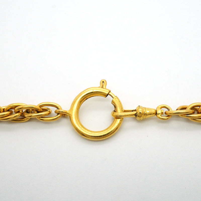 【6jib0321】シャネル ネックレス ヴィンテージ シャネルロゴ マドモアゼル GPメッキ ゴールド【中古】レディース