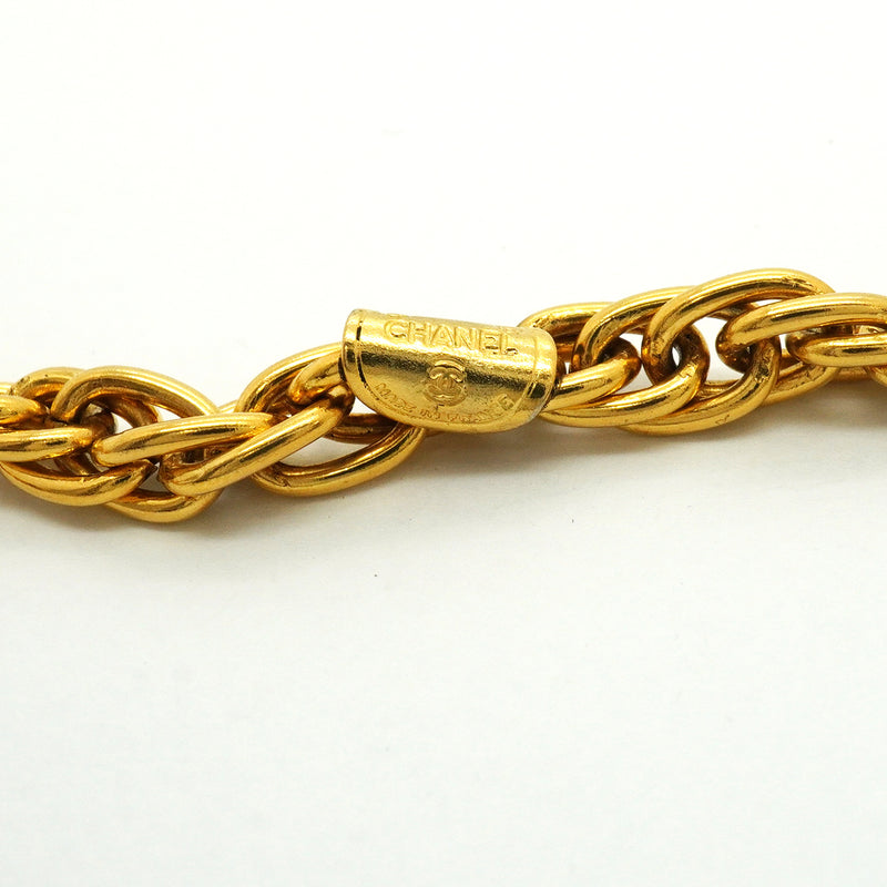 【6jib0321】シャネル ネックレス ヴィンテージ シャネルロゴ マドモアゼル GPメッキ ゴールド【中古】レディース
