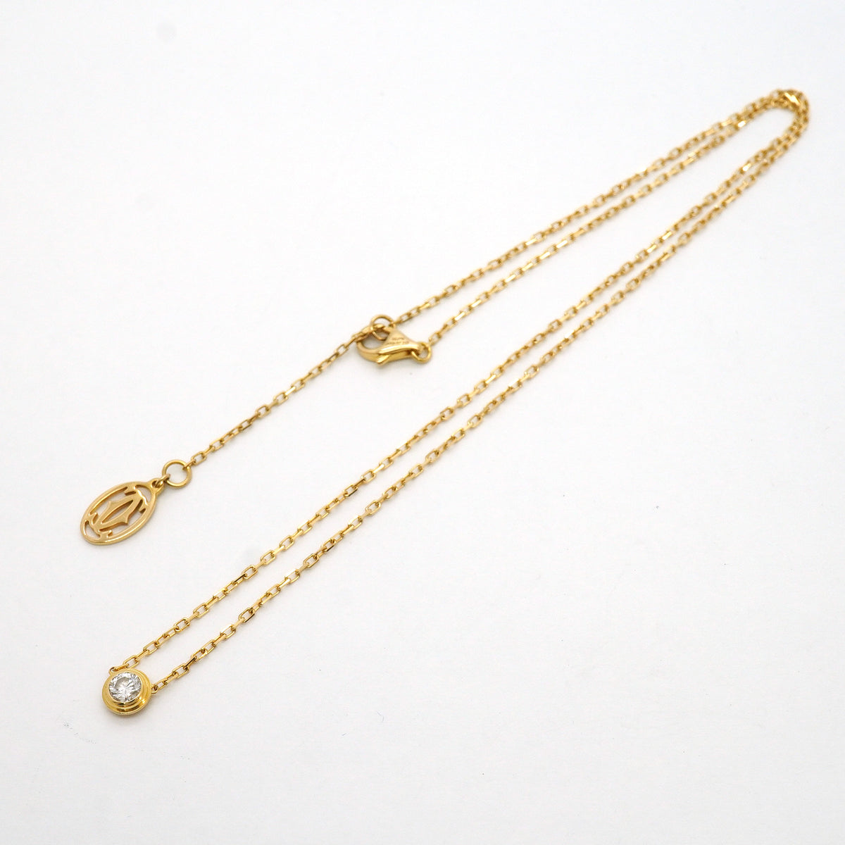 【6jib0322】カルティエ ネックレス ダムール LM/1PD K18YG イエローゴールド ダイヤモンド【中古】レディース
