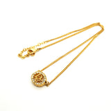 【6jib0323】クリスチャンディオール ネックレス ディオールロゴ オーバル GPメッキ ラインストーン ゴールド【中古】レディース