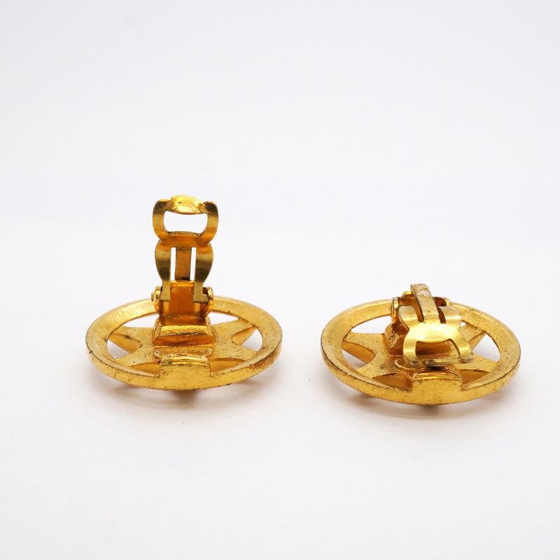 【6jib0326】シャネル イヤリング ヴィンテージ ココマーク 丸型 サークル GPメッキ ゴールド【中古】レディース