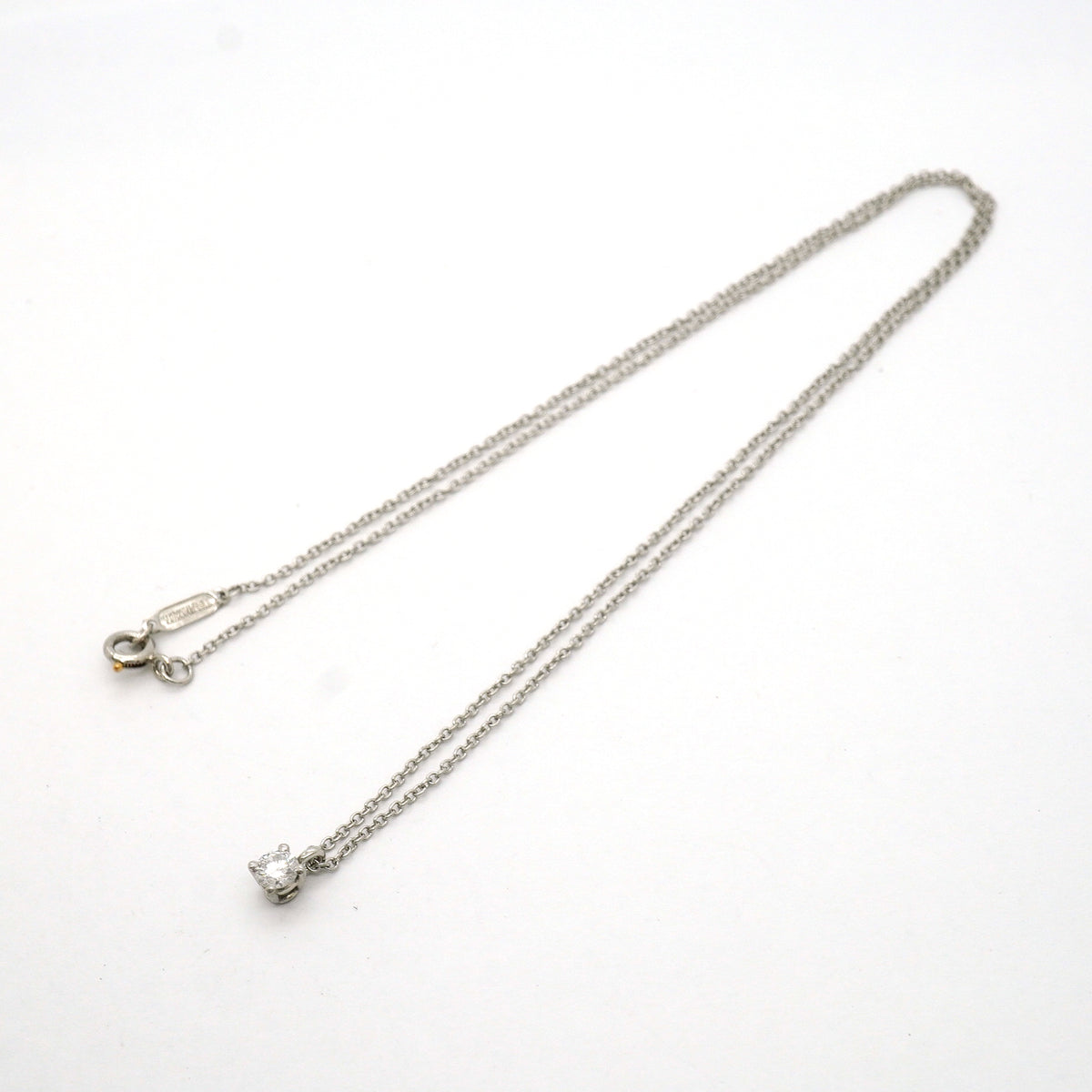 【6jib0328】ティファニー ネックレス ソリティア 1PD Pt950 プラチナ ダイヤモンド【中古】レディース