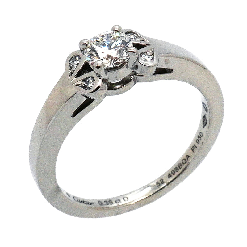 【6jib0335】カルティエ リング バレリーナ Pt950 プラチナ ダイヤモンド 0.35ct ＃52【中古】レディース