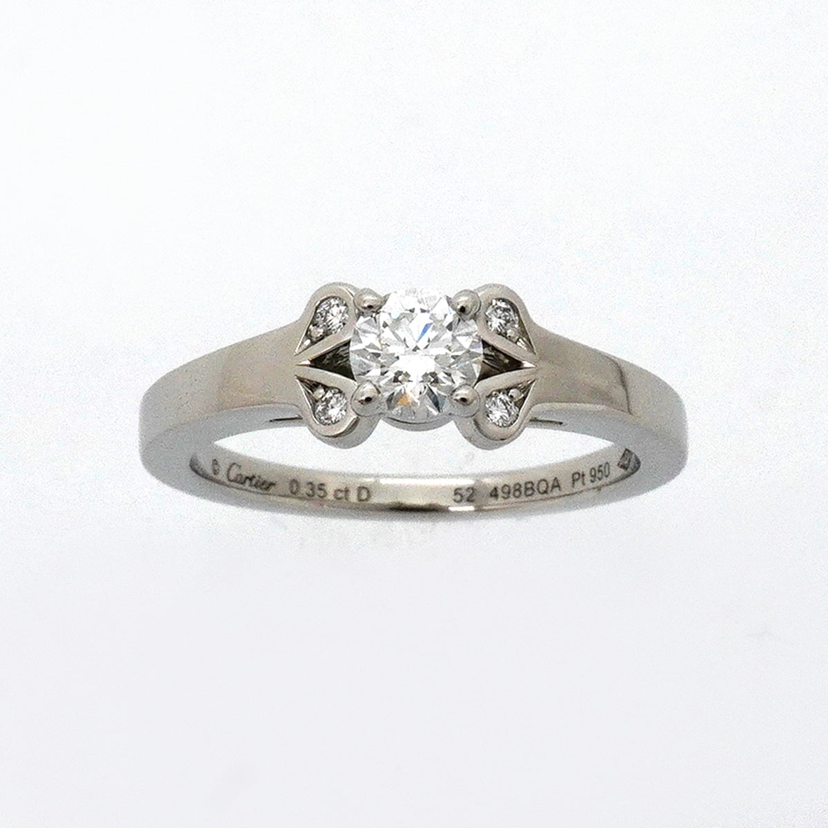 【6jib0335】カルティエ リング バレリーナ Pt950 プラチナ ダイヤモンド 0.35ct ＃52【中古】レディース
